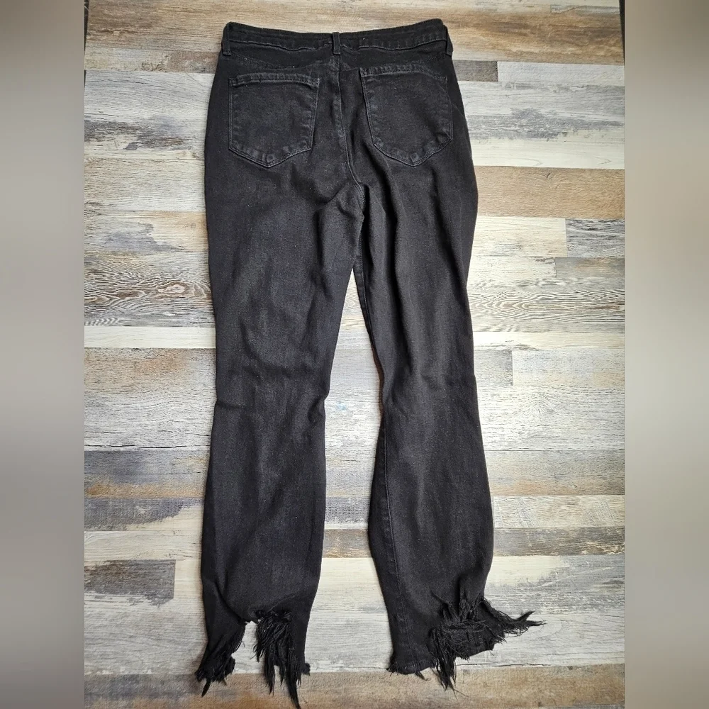 L'agence High Line Skinny Onyx Destruct Women's 29 Raw Hem Distressed Knee Black - Picture 6 of 10